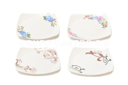 Foto de Plato Cuadrado Melamina Decorado 9.5" 495 GET29-30 (120)