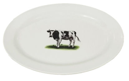 Foto de PLATO OVALADO VACA 12" 30x22cms MELAMINE UM-BP-CB-CF W-42.07BP