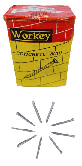 Foto de Clavo acero kilo galv concreto 1 1/2"X3.00MM 1KG(335PCS)aprox (PLATEADO ) BWG-1-1/2 workey