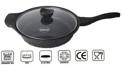 Foto de Sarten Aluminio c/tapa vidrio estilo granito BAKHSEHIE 28 cms c/t N962401 (2)