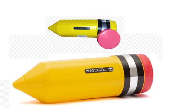 Foto de Estuche Lapiz Amarillo c/tapa rosca Plastikito SP324 22.5 alt,6 diam cms (144)
