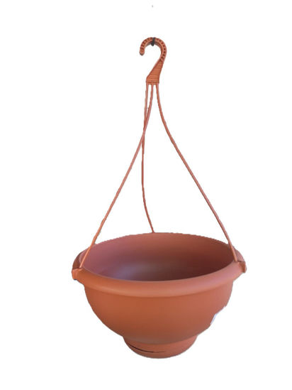 Foto de Macetero Colgante Terracota c/plato y sercha Spartaplast 0130 26.5x14.5cms 6 ltrs