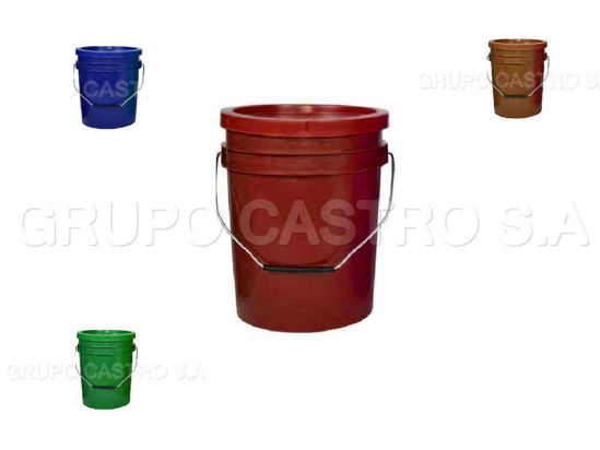 Foto de CUBETA 1 GLN / 3,7ltrs 18x19cm #2 C/TAPA Y AGARRADERA METALICA ROJA 8432070200 SALVAPLASTIC