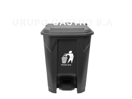 Foto de Papelera Pedal NBE2898A Negra PP 80 ltrs 40 larg x 45,5 anch x 70 alt cms (10) 