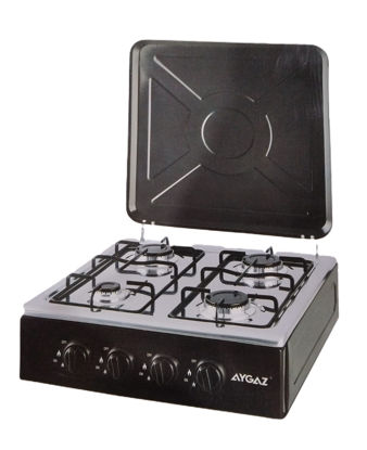 Foto de Estufa gas alta 4 quemad Negra N4M2603 AYGAZ 6024-S 49 lar,49anc,17 alt cms (1)