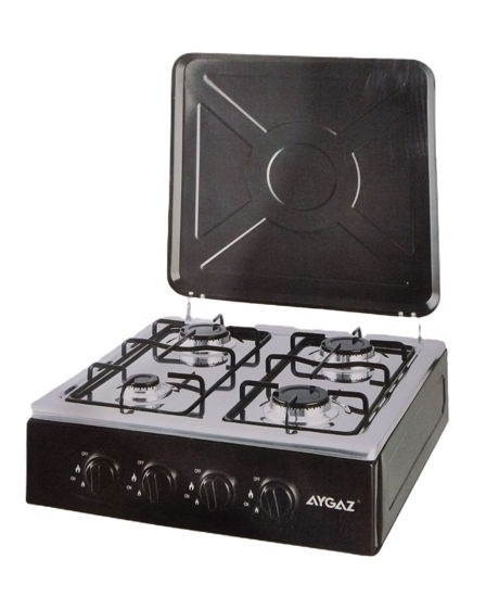 Foto de Estufa gas alta 4 quemad Negra N4M2603 AYGAZ 6024-S 49 lar,49anc,17 alt cms (1)