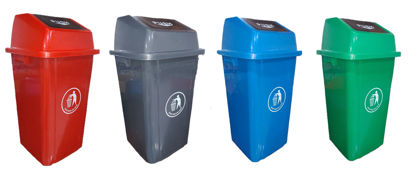 Foto de Papelera Rectangular Buzon NBE2895A 100 ltrs PP 47x48,87 alto cms (15)
