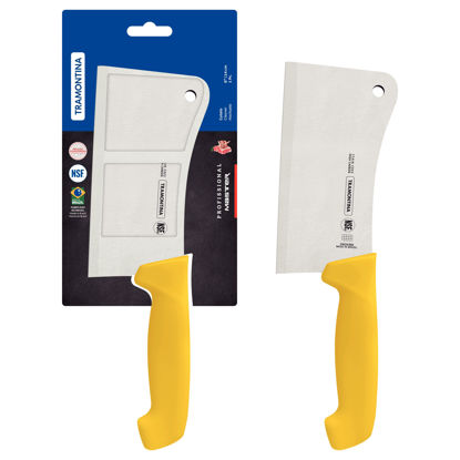 Foto de Cuchillo Hacha 6" Tramontina 24624/156 Profesional Master Puño Amarillo (12)