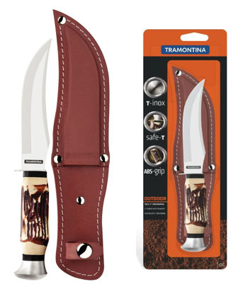 Foto de Cuchillo Deportivo 5" 26011/105 outdoor Tramontina c/cubierta Marron Acero Inox (12)
