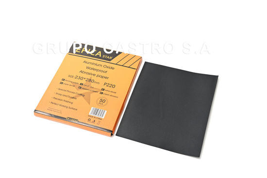 Foto de LIJA #220 METAL NEGRO 230X280MM EP-10232 / P220 AGUA EPICA (50) (1000)