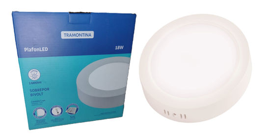 Foto de Lampara Led 18W 58026/103  circular sobreponer 3000K 1600lm Bivolt Tramontina (30)