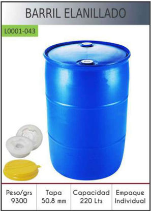 Foto de Estañon Plastico 220litros-58 galones L0001-043 9300gms 2 tapas (1) lacoplast