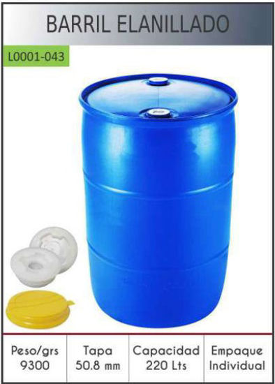 Foto de Estañon Plastico 220litros-58 galones L0001-043 9300gms 2 tapas (1) lacoplast