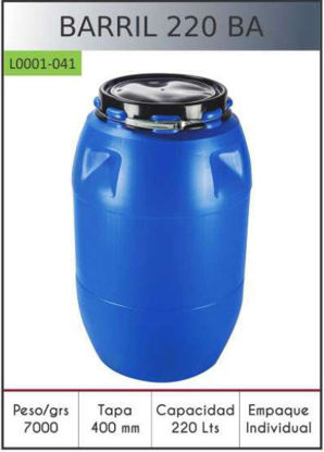 Foto de Estañon Plastico 220litros-58 galones L0001-041 7000gms Boca Ancha (1) lacoplast