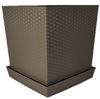 Foto de Maceta Cuadrada Ratan Cafe Oscuro c/plato 3JX004900 Reyplast 40x40x40cms (6)