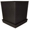Foto de Maceta Cuadrada Ratan Cafe Oscuro c/plato 3JX004900 Reyplast 40x40x40cms (6)