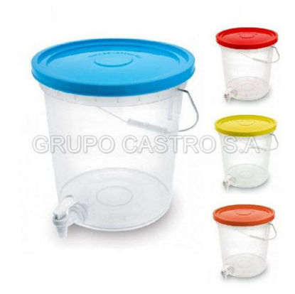 Foto de Balde comercial 16 lts c/t asa metal y caño Rey (con medidas) BLX002200/ BLX503300 31.1AL X 31.7 DI