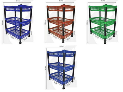 Foto de VERDURERO 3 NIVELES RACK16 STAMPO 47X31X60CMS VINO TINTO