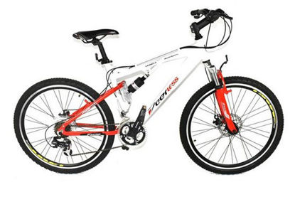 Foto de Bicicleta aluminio 26" Marco Aluminio doble suspención blanca/roja