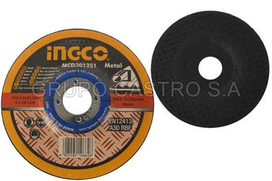 Foto de DISCO METAL CORTE GRUESO 4-1/2X1/8X7/8' MCD301151 INGCO