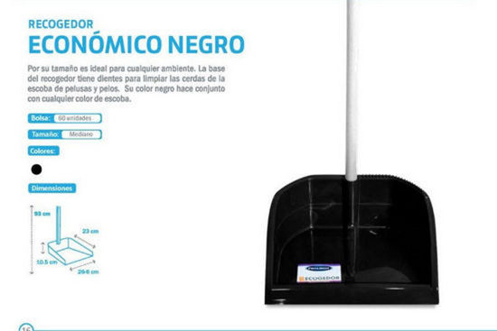 Foto de Pala C/B Recogedor Negro Lorito REC008 81x27x23 cms (60) 