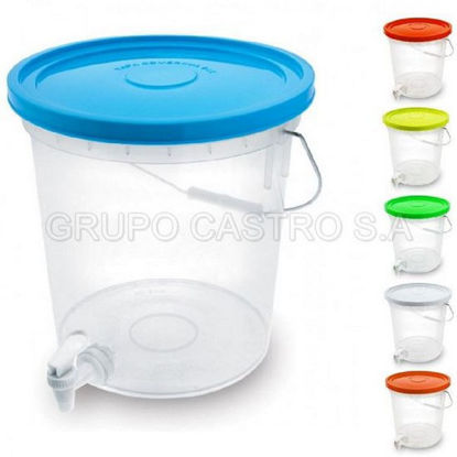Foto de Balde comercial 2 gls 8.9L c/t caño (con medidas) BLX503400/BLX013900 26al,25.3anc,28larg cms 