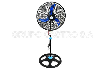 Foto de Ventilador 18" Pie 3 Aspas GRUPO CASTRO Azul -Aspa -Malla Plastica (2)