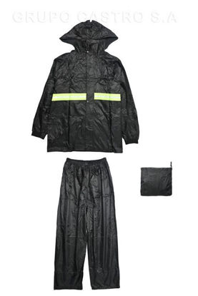 Foto de Capa  Moto 2 piezas Negra Reflectiva O4P3255 Poliester+PVC 800g  XXL/3XL (30)