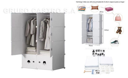 Foto de Armario Plast-Metal O2N2891 para ropa 8 cubos modular armable 142alt,45fond,71anc cms (5)