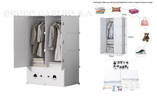 Foto de Armario Plast-Metal O2N2891 para ropa 8 cubos modular armable 142alt,45fond,71anc cms (5)