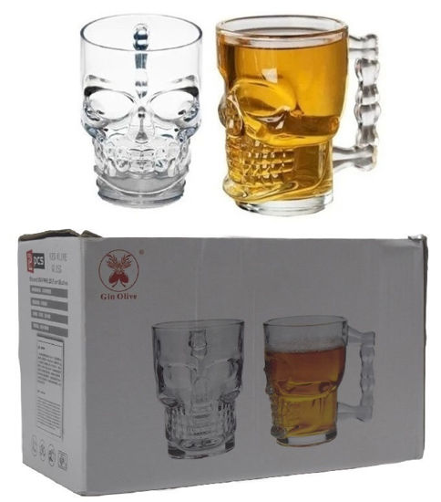 Foto de Jarro vidrio 2 pcs  Calavera 12x9.2 cms 425 ml 14onz O2M2891 GO-500 (18)
