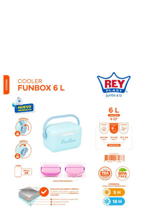 Foto de Hielera Cooler Funbox 6 ltrs 20.3altx35 lar x22.3anc cms 1KO005600 Reyplast