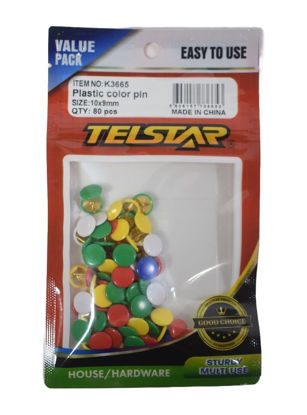 Foto de Chinches colores surt blister 80 pcs K3665 Telstar (10x9mm) GET59-24 (24)(288)
