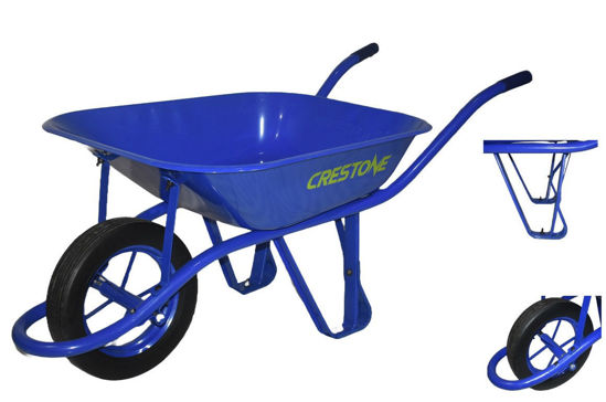 Foto de Carretillo tubular 5 pies cub 65 ltrs llanta rellena GET40-15 CS-WB108004 Crestone Azul (5)