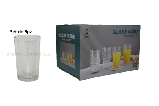 Foto de Vaso vidrio liso Set 6 pcs  11 onz MBB26018 Lan Zhi Yun 13x7.4 cms (6) (48)