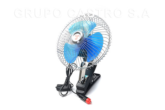 Foto de Ventilador Carro Metal 8" 12V O712892 Conector carro (20)