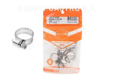 Foto de Abrazadera Set 8 pcs blister 3/4" 13-19 mm KKYJIA K708 GET59-03 (24) (288)
