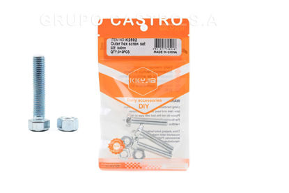 Foto de Tornillo c/tuerca hexagonal 3+3 pcs blister KKYJIA (8x40mm) K2592 GET59-33 (24) (288)