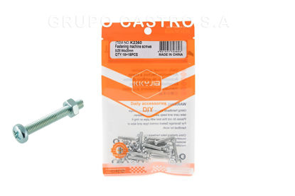 Foto de Tornillo estufa red estrel c/tuerca 18+18 pcs blister KKYJIA (M4x20mm) K2360 GET59-35 (24) (288)