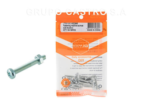 Foto de Tornillo estufa red estrel c/tuerca 18+18 pcs blister KKYJIA (M4x20mm) K2360 GET59-35 (24) (288)