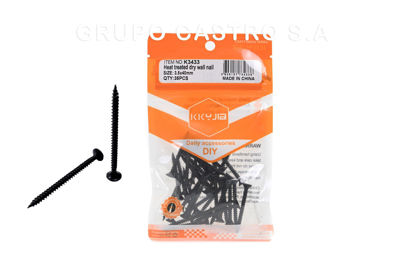 Foto de Tornillo Gypsun 1 1/2" punta fina Blister 35 pcs KKYJIA (3,5X40mm) K3433 GET59-19 (24) (288)
