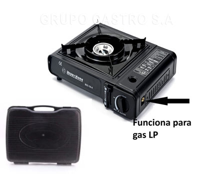 Foto de Estufa gas butano cilindro gas portatil 1Q doble entrada camping Happy Home BDZ-155-A GET25-14 (6)