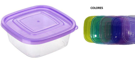 Foto de Recipiente Cuadrado c/ tapa 15Lx8.5 cms altTAPER BIOFOOD 1.1 ltr REY TPX065500 (150)