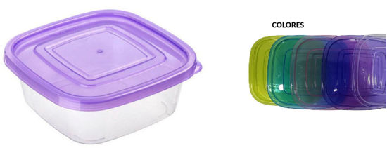 Foto de Recipiente Cuadrado c/tapa 15 Lx5.7 alt cmsTAPER BIOFOOD 0.81 ltrs REY TPX065000 (90)