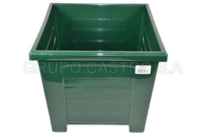 Foto de Maceta cuadrado estilo madera 13" verde 100003 32x29 cms 22 lts Spartaplast