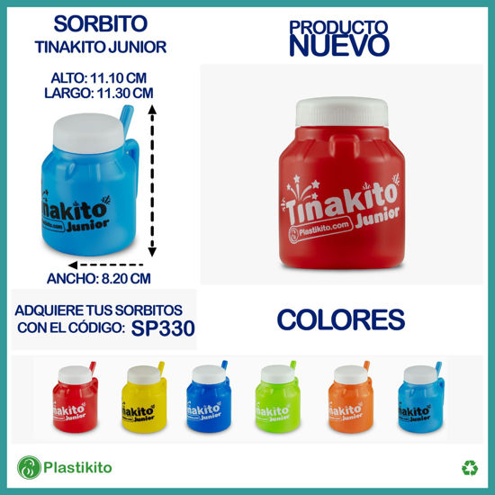 Foto de Botella Agua Sorbito Tinakito Junior 375ml SP330P 11.5x8 cms Plastikito (144)