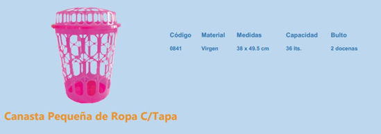 Foto de Cesto Redondo Ropa C/T 0841 36 ltrs Spartaplast 37diam,49alt cms (24)