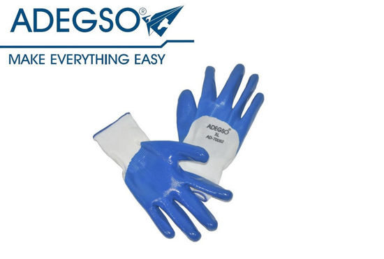 Foto de Guante Nitrilo XL Poliest 42 grs blanco/azul AD-70052 ADEGSO (600)