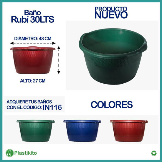 Foto de Tina #48  48diam,27alt cms 30 Ltrs Rubi IN116P Plastikito (24)