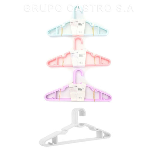 Foto de Percha plastica Set 10 pcs adulto colores GET53-03 39.5cms (60)